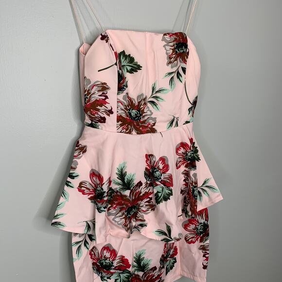 Blithe NWT Pink Floral Mini Dress Open Back - Picture 5 of 8